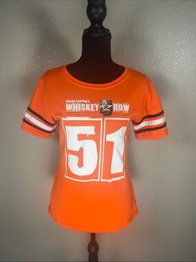 Whiskey Row Arizona Orange Graphic Jersey Tee #51 Size Small
